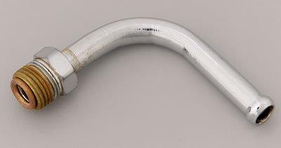 Holley fuel line chrome steel holley 2010/2300 90 degree 3/8" hose barb inlet ea