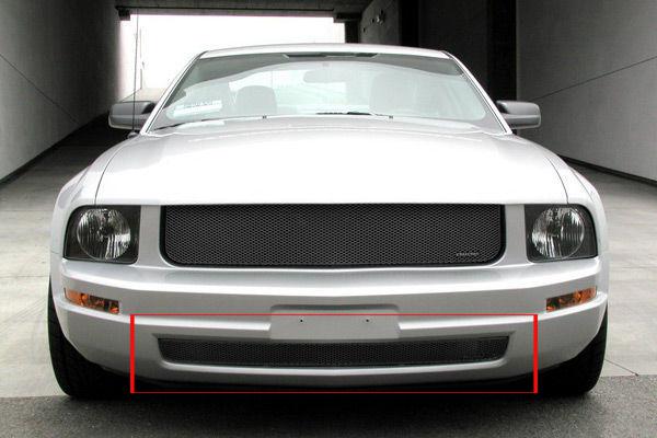 2005-2009 ford mustang v6 grillcraft black grille 1pc bumper mx grill for5021b