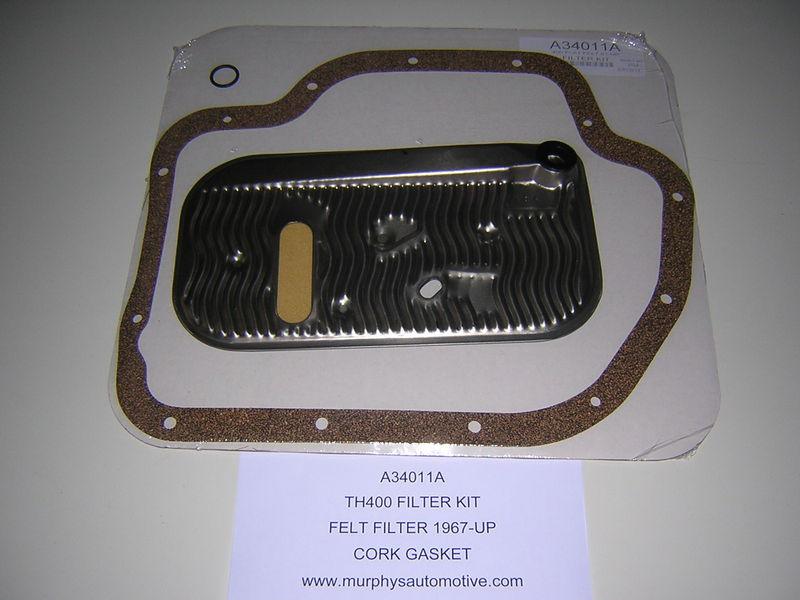 Gm th400, filter and gasket kit, 1967-up, felt filter, cork gasket, (a34011a)