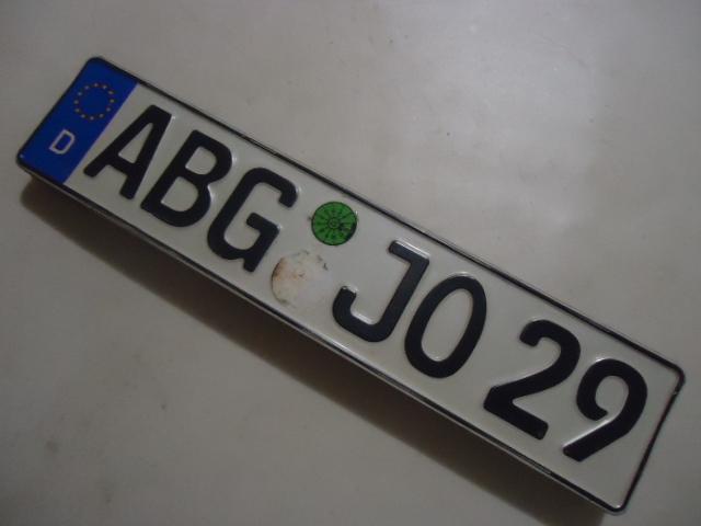 German bmw euro plate # abg jo 29 german license plate used 
