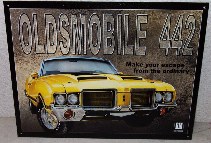 Oldsmobile 442 tin sign make your escape from ordinary w30 rocket