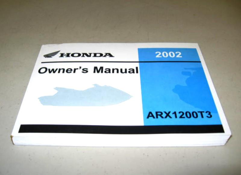 New owners manual honda aquatrax 2002 arx1200 n3/t3 f12 oem honda book #n82
