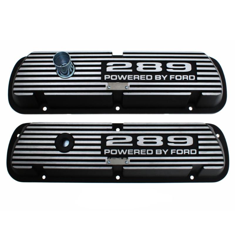 Black wrinkle valve covers 289 powered by ford small block ford