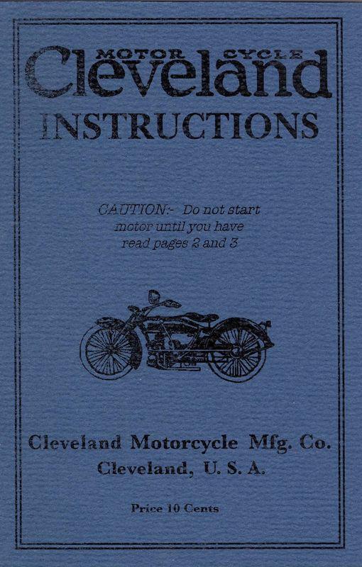 Cleveland single motorcycle instructions book