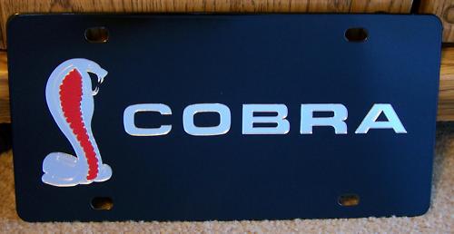 Ford mustang cobra carbon stainless steel vanity license plate tag