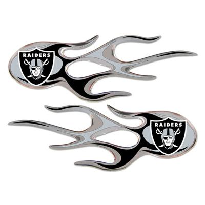 Nfl oakland raiders 3d micro flame car emblems + free gift, licensed