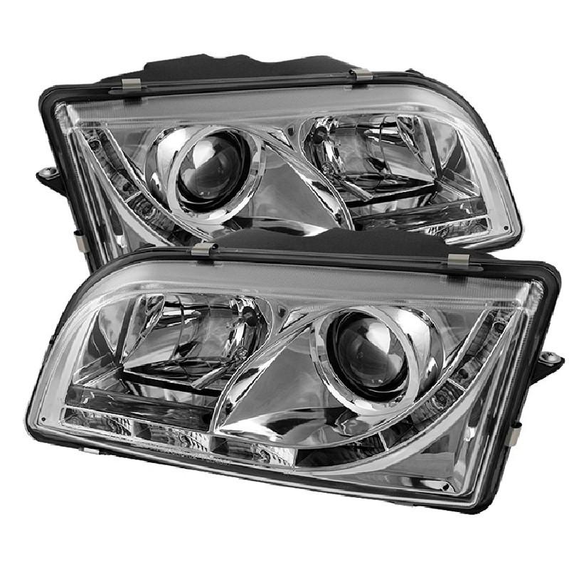 Tln autoparts volvo s40 1997-2003 drl led projector headlights - chrome-new! !