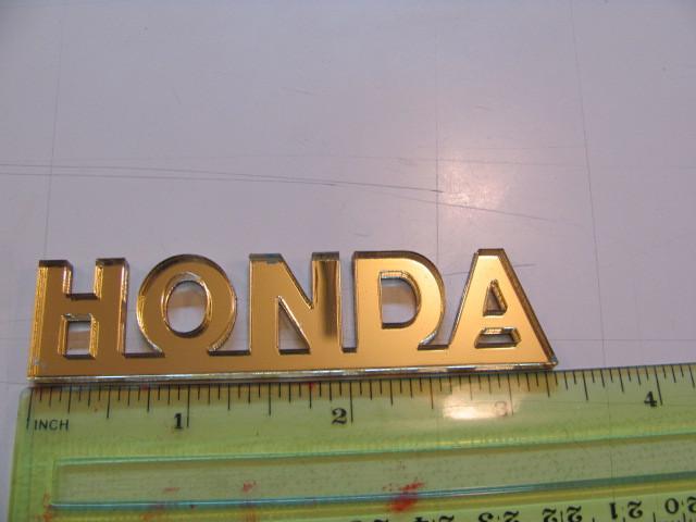 Honda 3.25" long  gold mirror  emblem badge logo symbol .with 2 side tape.