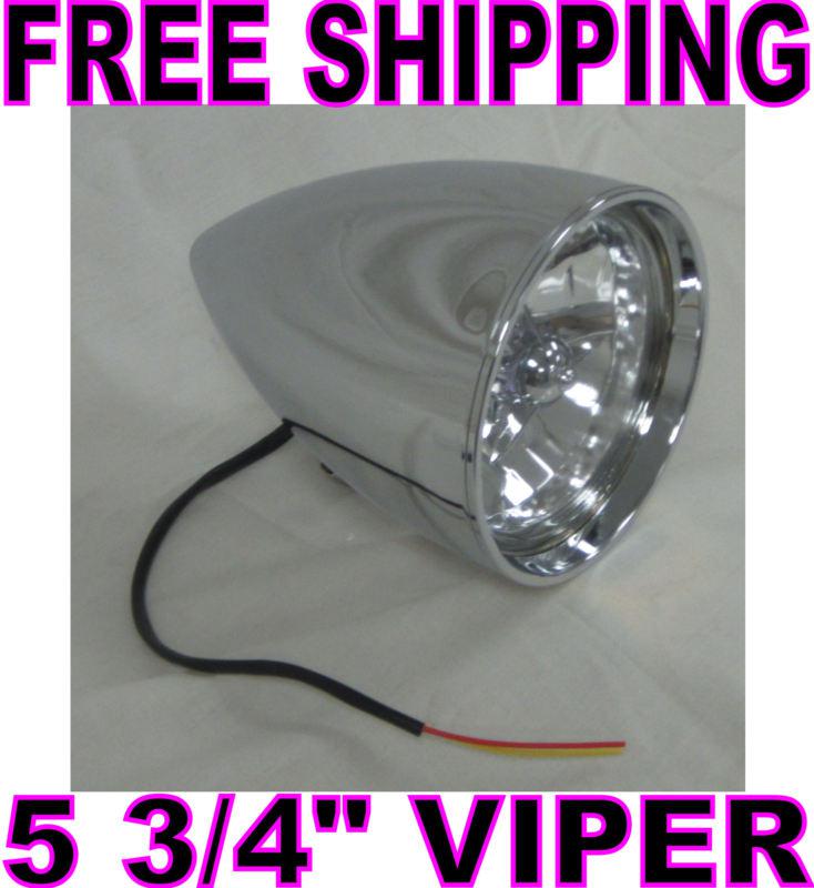 Custom chopper headlight viper 5 3/4" 8" chrome billet harley chopper bobber 