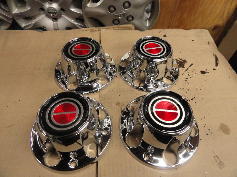 1980 to 1996 ford f150 / bronco red emblem  new wheel  center caps set 