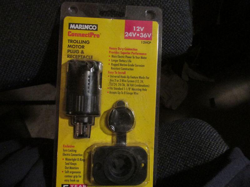 Marinco trolling motor plug & receptacles set.12vcp