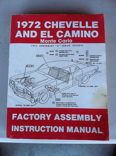 1972 chevelle/el camino assembly manual