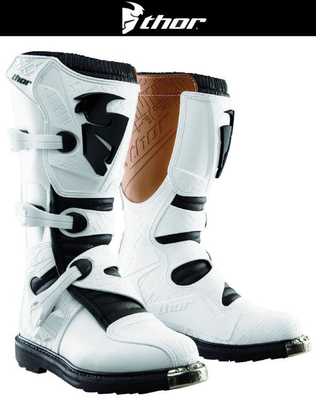 Thor white mens sizes 7-15 blitz dirt bike boots motocross mx 2014