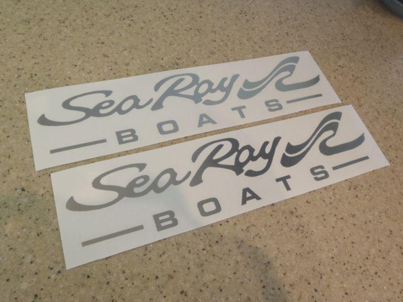 Sea ray boat decals die-cut 2-pak chrome 12" free ship + free fish decal!