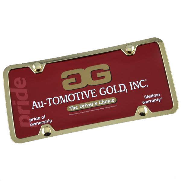 Plain gold slim abs license plate frame  - 4 holes -new