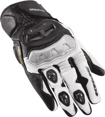 New spidi rv coupe adult leather gloves, black/white, large/lg