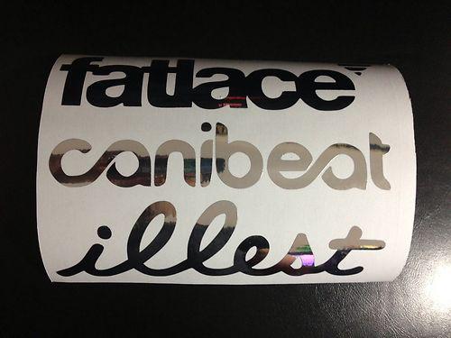 Illest canibeat fatlace stance nation sticker decal silver chrome pack hd