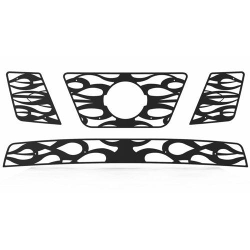 Nissan frontier 05-08 horizontal flame black powdercoat grill insert trim cover