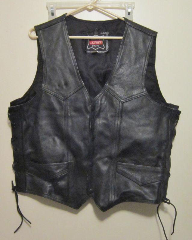 Leather biker vest by biker's leather stuff size us 40
