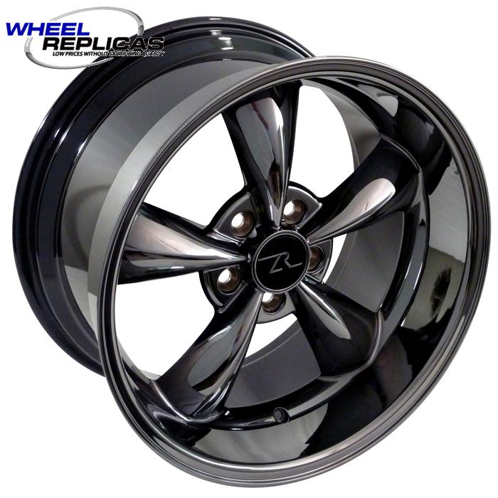 Black chrome mustang ® bullitt wheels 18x9 & 18x10 rims 18 inch deep dish bullet