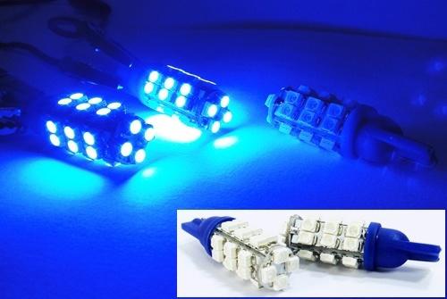2x blue 28 smd led t10 168 194 license plate light dome map glove box trunk lamp