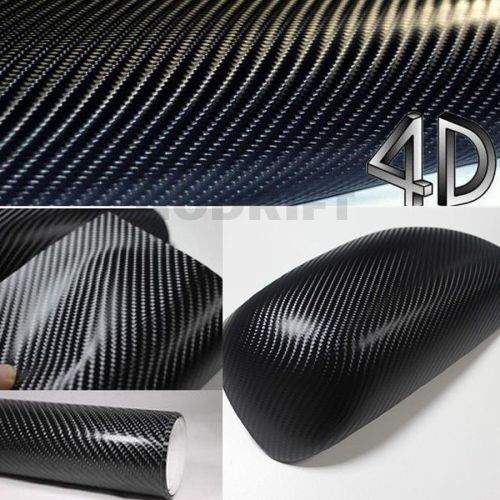 Hot 12&#034;x60&#034;/4d black carbon fiber vinyl release car bubble sticker wrap film