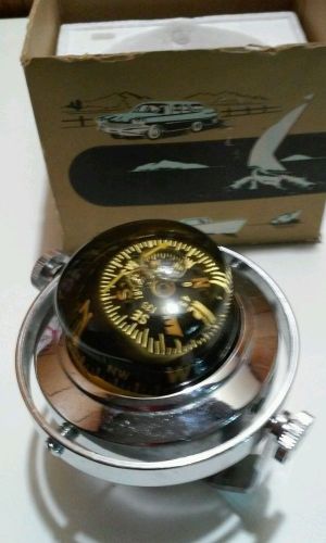 Vintage 1950s chrome navigator compass automobile boat model 2500-g in box