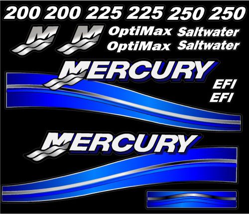 V-6 mercury outboard cowling  decal kit blue