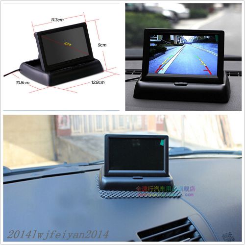 4.3&#034; foldable lcd color display screen car suv reverse rearview parking monitor