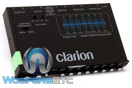 Clarion eqs755 eq 7 band equalizer aux. 8 volt sub subwoofer speakers pre amp