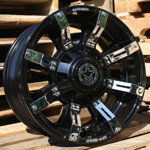 18x9 gloss black anthem defender a711 5x150 &amp; 5x5.5 -12 wheels lt295/70r18 tires