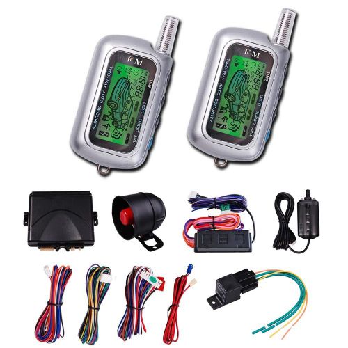 2 way lcd car alarm remote control auto vehicle engine start security system kit