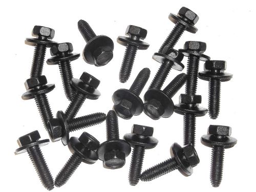 Jeep body bolts- qty.20- m6-1.0 x 25mm- 10mm hex- 17mm loose washer-#161