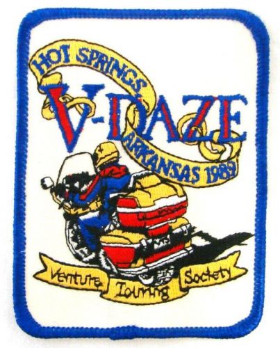 Vintage v-daze venture touring society hot springs ar 1989 motorcycle patch