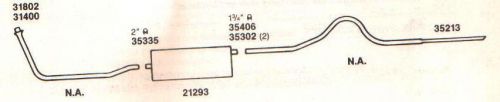 1937-1938 chevy master exhaust system, aluminized