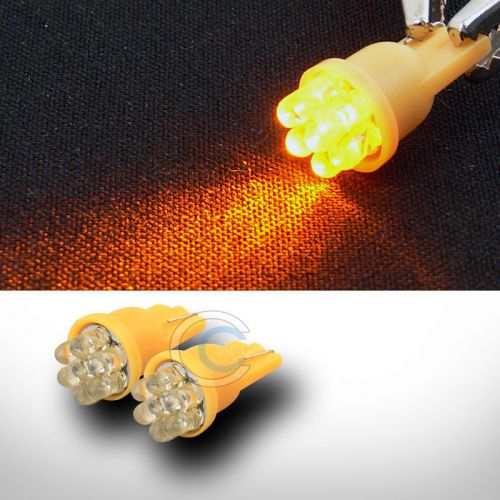 2x yellow t10 wedge 7 count led light bulb lamps car door/rear trunk/running
