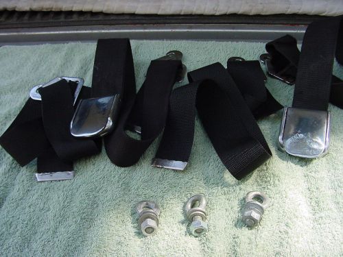 1956-1957-1958-1959-1960-1961-1962 ford black seat belts with hardware