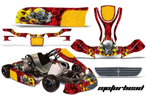 Amr racing graphics kg evo stilo kart sticker decal kit wrap motorhead red