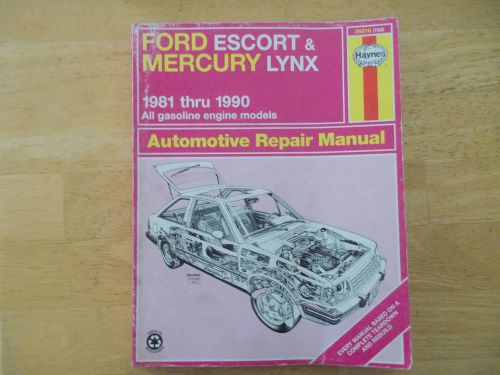 Service manual 1981-90 ford escort mercury lynx
