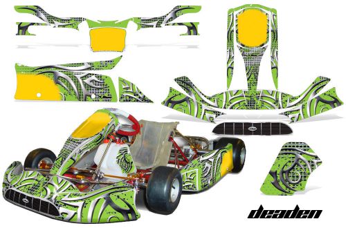 Amr racing graphics tony kart venox sticker wrap kits decals deaden green