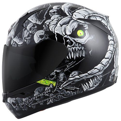 Scorpion exo-r410 dr. sin helmet black new snell m2015 new size xl clear shield