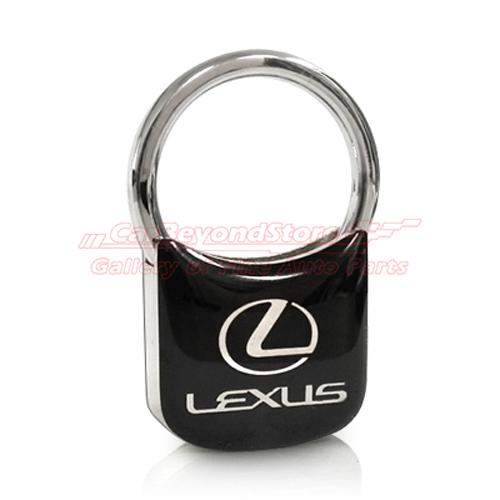 Lexus black and chrome plated pull top key chain, keychain, key ring + free gift