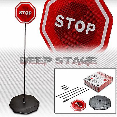 Home garage stop sign led flashing light car parking guide/warn aid pole stand