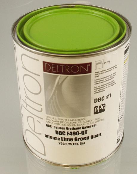 Ppg dbc deltron basecoat intense lime green quart auto paint