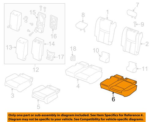 Nissan oem 14-15 rogue second row seats-seat cushion pad left 883614bc1a