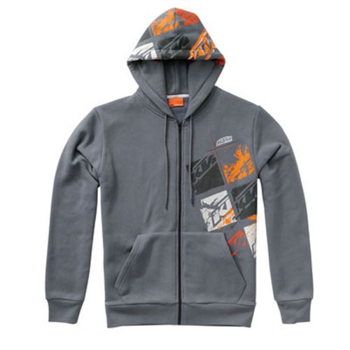 Ktm squares hooded hoodie sweatshirt gray l, xxl 3pw135544, 3pw135546