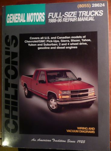 Chilton&#039;s gmc 1988 - 96 full-size truck repair manual (8055) 28624 - exc. cond.