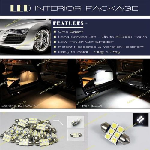 Suzuki grand vitara 1999-2005 interior white led light bulbs package kit 12pc