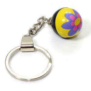 Purple flower ball key chain ring fob -for house home, car, truck, bike keys