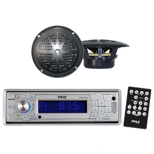 New plmr17bts indash marine am/fm radio usb player wireless bluetooth 2 speakers